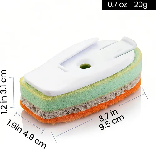 Vista 6 de Gourmet Easy Dishwand Sponge Refills for Soap Dispenser, Non-Scratch, 3Pack