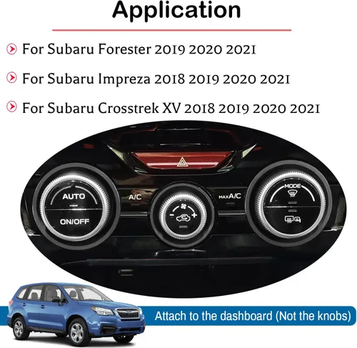 Vista 2 de Cubierta de anillo exterior para perilla de control de clima de Subaru CA, interruptor de control de volumen para Subaru Forester 2019-2024