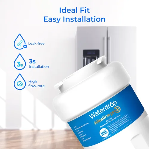 Vista 8 de Waterdrop Alkaline WD-F13 Reemplazo para GE® MWF®, SmartWater® MWFP, MWFINT, MWFA, GWF, HDX FMG-1, GSE25GSHECSS, WFC1201, RWF1060, Mejora pH Filtro