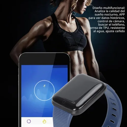 Vista 3 de ASHATA Reloj inteligente de seguimiento de fitness, podómetro, rastreador de sueño, IP68, múltiples modos deportivos, para Android e iOS, azul