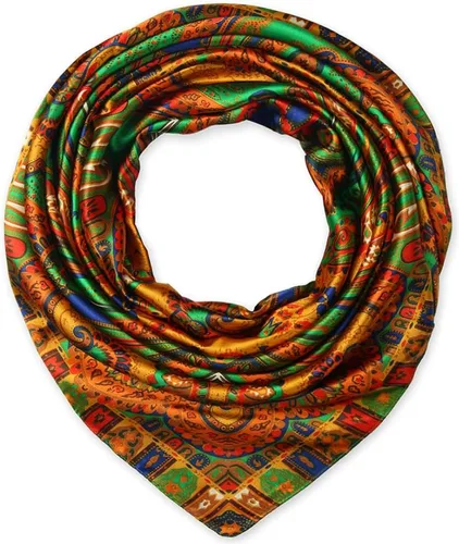 Vista 144 de corciova - Bufanda cuadrada grande para mujer, diadema sedosa para cabello rizado, lazo para dormir por la noche, bandana a la moda, 35 x 35