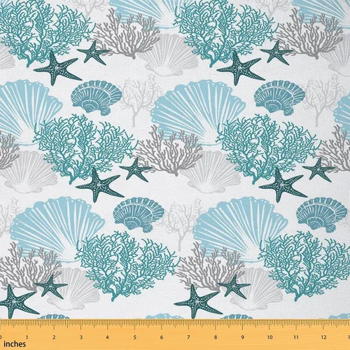 Vista 32 de Tela de lunares por yarda, tela de decoración de puntos redondos para suministros de costura, telas de estilo moderno y simple para tapicería y Azul