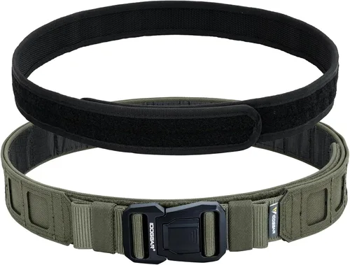 Vista 10 de IDOGEAR SPORTS Cinturón táctico MOLLE Cinturón de liberación rápida 1.5"/2" Cinturón de combate interior y exterior resistente