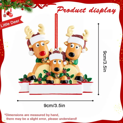 Vista 2 de Adornos de Navidad de renos personalizados 2025, adornos de ciervo y alce navideños DIY para árbol de Navidad, adornos colgantes personalizados
