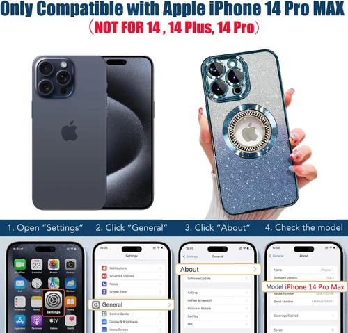 Vista 316 de Misscase Funda magnética con purpurina para iPhone 11 compatible con MagSafe, protección completa, delgada, a prueba de golpes, antiarañazos