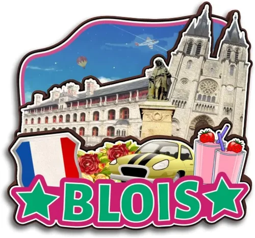 Vista 10 de Blois Centre-Val de Loire Francia - Imán de madera para nevera, colección 3D, hecho a mano, viajes, ciudad, recuerdos, nevera, regalo