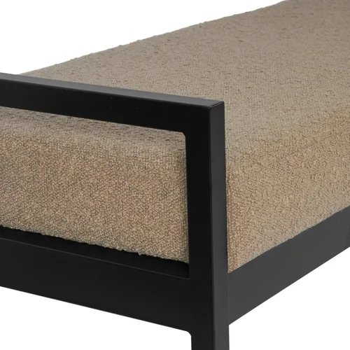 Vista 7 de HomePop Banco de metal moderno Banco para sala de estar y dormitorio Muebles decorativos para el hogar - Brown Boucle