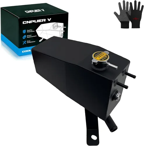 Vista 13 de Tanque de depósito de refrigerante de aluminio con tapa compatible con Ford F600 F700 F800 1980-1999 y Ford B-Series Bus, tanque de recuperación