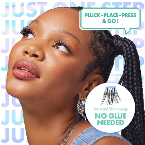 Vista 5 de i-ENVY Press&Go - Kit de pestañas autoadhesivas y aplicador, racimos de pestañas postizas sin pegamento, pestañas postizas de fácil aplicación, Glam