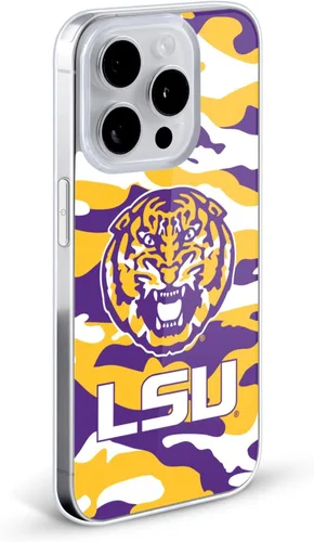 Vista 2 de Head Case Designs Funda de gel suave con licencia oficial de la Universidad Estatal de Louisiana LSU Camou compatible con Apple iPhone 7 Plus/iPhone