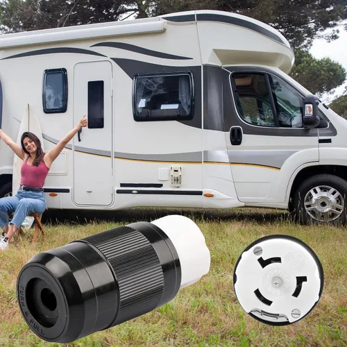 Vista 6 de Conector de Generador Sintron 50 Amp NEMA SS2-50R, Conector Marino de Orilla de 4 Clavos de Hoja Recta para EE. UU./Canadá, Puesta a Tierra de 3