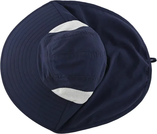 Vista 2 de Connectyle Sombrero de sol con ala grande con protección UV y solapa para el cuello L
