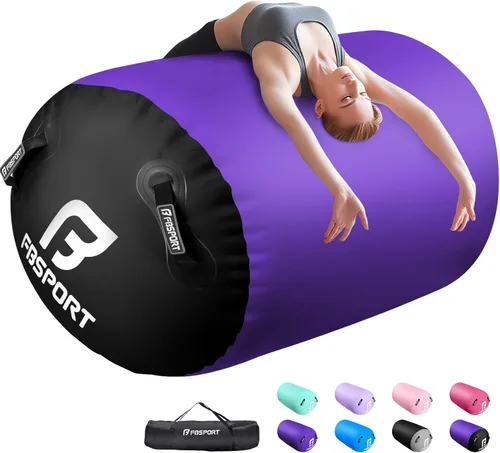 Vista 15 de FBSPORT Air Roller Gymnastics Barrel, Inflatable Gymnastics Air Roller Inflatable Air Gymnastics Mat for Yoga Cheerleading Training Home Outdoor