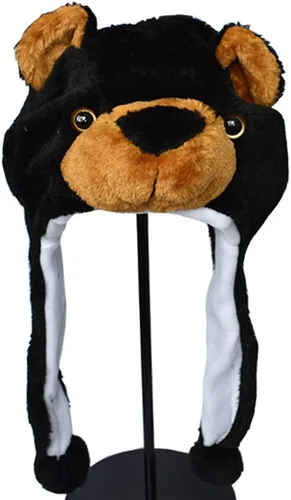 Vista 4 de Sombreros de animales unisex de felpa de invierno con solapa para orejas