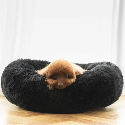 Vista 7 de Hachikitty Calming Donut Cuddler - Cama para perros medianos, 24 pulgadas
