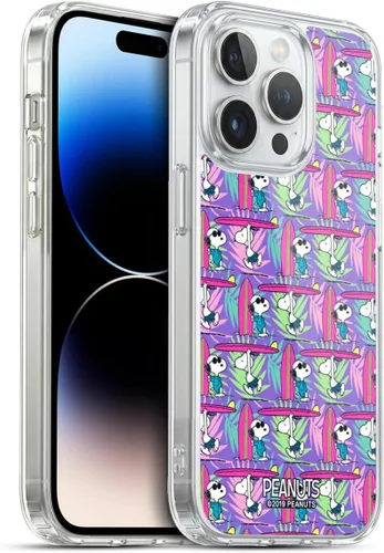Vista 99 de Head Case Designs Funda de gel suave con licencia oficial de Peanuts Tropical Surf Snoopy Aloha Disco compatible con Apple iPhone 13 Mini Surf