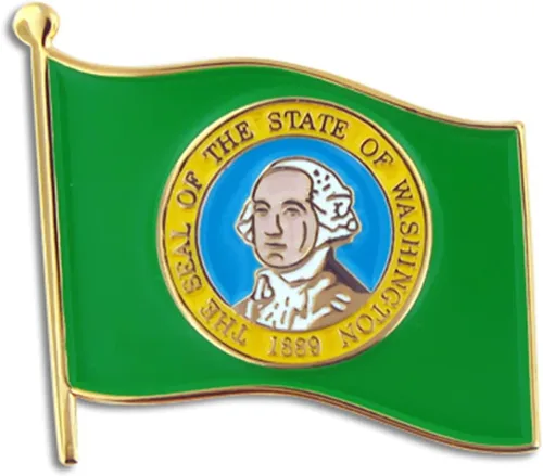 Vista 26 de PinMart Pin de solapa esmaltado con bandera del estado de EE. UU Chapado en oro de Alabama