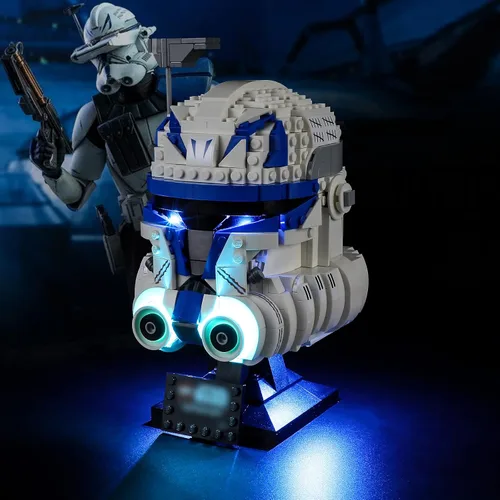 Vista 10 de Vaodest Kit de luces LED compatible con el casco Lego Barad-dûr Sauron 11373, luces de modelo de construcción con diseño de cable oculto, juego