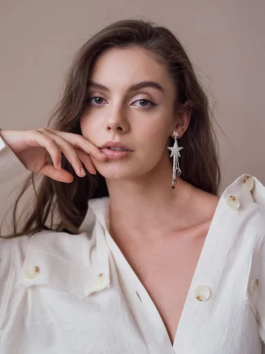Vista 5 de Star Earrings for Women Laser Star Sequin Earrings for Teen Girls Fringe Star Dangle Earrings Iridescence Star Design Drop Earrings Pearl Earrings