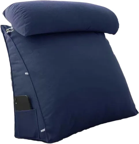 Vista 10 de Almohada triangular de cuña para cama, cojín de apoyo para la espalda del cabecero, almohada de lectura de espalda, cuello y pierna, almohada