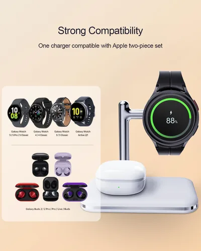 Vista 12 de Soporte de cargador 2 en 1 para Samsung Watch y auriculares
