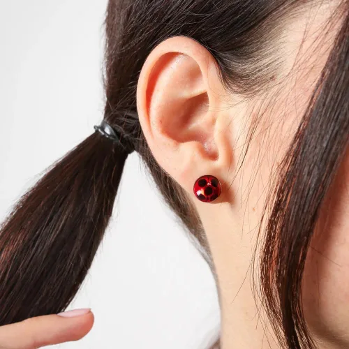 Vista 2 de ZAG STORE - Pendientes de mariquita milagrosa (CLIP-ON), plata, Plata de ley
