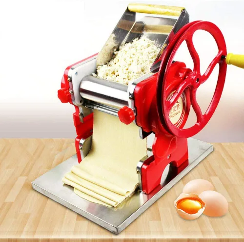 Vista 2 de TFCFL Máquina manual de prensa de fideos de acero inoxidable con ancho de fideos de 0.118 in de ancho ajustable y colgador de fideos