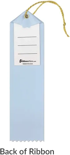 Vista 2 de RibbonsNow Cintas de premio Great Job - 100 cintas azul claro con tarjeta y cuerda