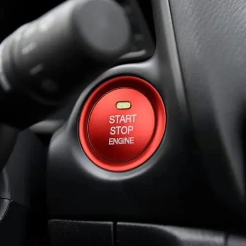 Vista 4 de Anillo de cubierta de botón de arranque de coche para Mazda 3 Axela M3 2014-2019 Botón de arranque de encendido Trim Ring Button Sticker