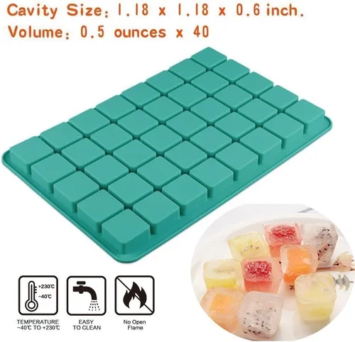 Vista 4 de Mity Rain Moldes de silicona cuadrados de trufa de chocolate y caramelo duro de 40 cavidades