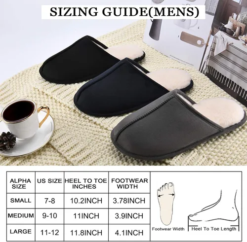 Vista 7 de Pantuflas de espuma viscoelástica para hombre, con puntera cerrada, para interiores, cómodas, acogedoras, suaves, antideslizantes, para dormitorio
