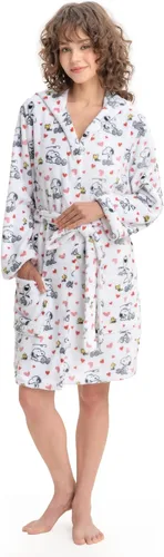 Vista 11 de Berkshire Blanket Peanuts® Snoopy VelvetLoft® - Batas suaves y ligeras para mujer, bata corta con capucha con bolsillos, regalos para mujer Peanuts