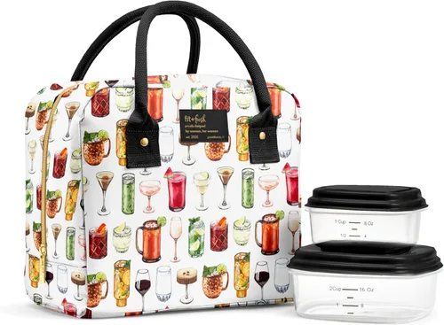 Vista 12 de Fit & Fresh - Lonchera Bloomington para mujeres - Lonchera grande aislada para el trabajo con contenedores, resistente a fugas, resistente a Bubble