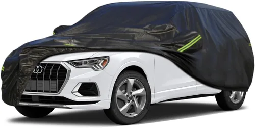 Vista 70 de KouKou Funda impermeable para automóvil SUV adecuada para BMW X1 de 2009 a 2025, 7 capas a prueba de viento para todo tipo de clima, cubierta