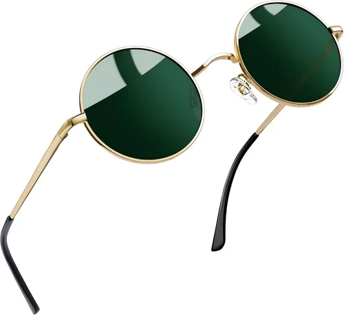 Vista 34 de Joopin Gafas de sol redondas pequeñas Hippie Circle Teashades Traje de protección UV Todo negro