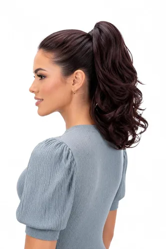 Vista 37 de PRETTYSHOP - Extensión de cabello rizado voluminoso, cola de caballo de 14 pulgadas con clip, resistente al calor