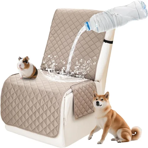 Vista 53 de Fundas impermeables para sofá reclinable seccional en forma de L, 7 piezas, antideslizantes, lavables, juego de fundas reclinables para mascotas