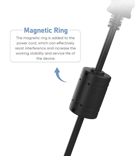 Vista 3 de Pixelman Cable de alimentación para cámara de salpicadero, cable de carga de cámara de tablero (9.8 pies tipo C) con anillo magnético, cable