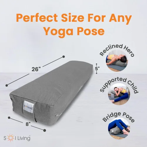 Vista 37 de Sol Living Almohada de yoga rectangular para meditación, accesorios de meditación de algodón, almohada de meditación restaurativa de yoga, almohada