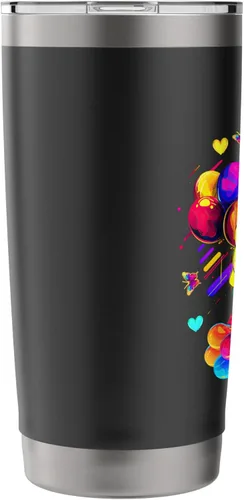 Vista 4 de Streetwear synthwave 80s 90s retro anime Emo clown fashion Stainless Steel Insulated Tumbler