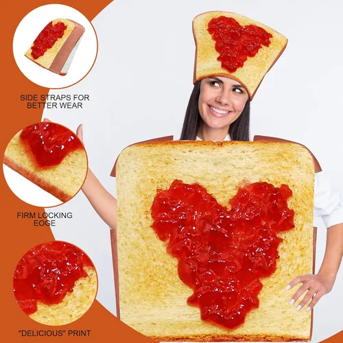 Vista 6 de Marsui 2 Pcs Couples Halloween Costumes for Adults Cosplay Food Costume Dress Up Food Funny Outfit for Party