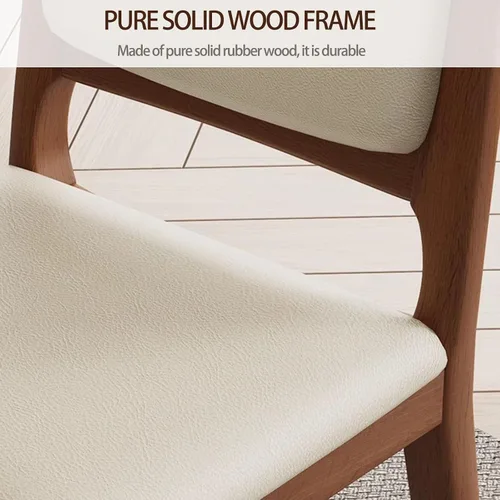 Vista 4 de Solid Wood Dining Room Chairs Minimalist,Kitchen Chairs with Soft Padded Back,Living Room Chair for Office Reading,Wood Frame,Armless Vanity