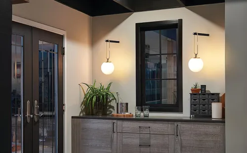 Vista 5 de Juego de 2 apliques de pared que funcionan con pilas, regulables, funciona con pilas con control remoto, lámpara de pared interior sin cableado