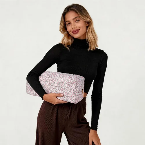 Vista 6 de HiTotes Bolsa de viaje para herramientas para el cabello, compatible con Dyson Airwrap, bonita funda de viaje floral para Shark Flexstyle Forro a
