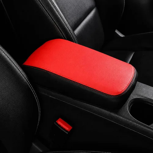 Vista 20 de Great-luck Funda de cuero para consola central, almohadilla para reposabrazos, accesorios de cubierta de caja (costuras rojas) para BMW X1 2023 2024