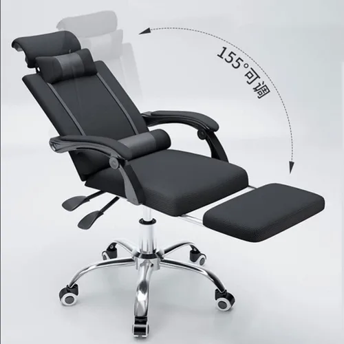Vista 5 de Silla de oficina giratoria de altura ajustable, reposabrazos con soporte lumbar, silla de computadora, sillas ejecutivas ergonómicas