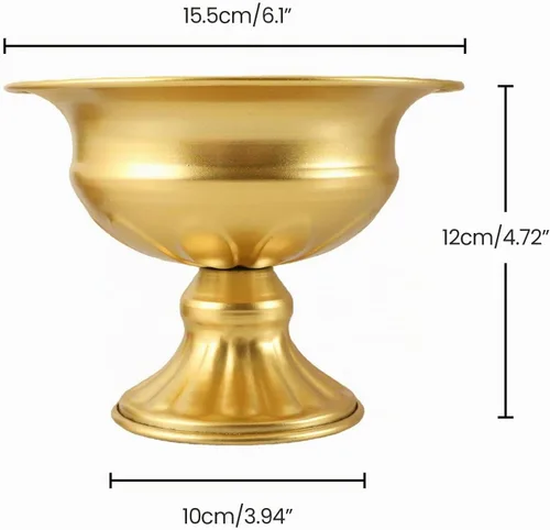 Vista 3 de 8Pcs Gold Compote Vases for Centerpieces, 4.7in Small Flower Vases Dorado