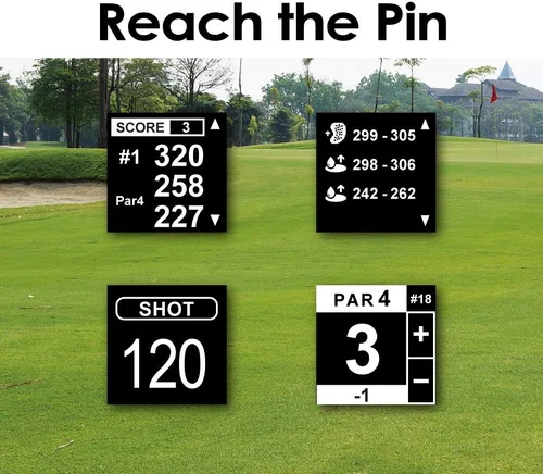 Vista 5 de CANMORE TW353 Reloj GPS de golf para hombres y mujeres, pantalla LCD de alto contraste, actualización gratuita de más de 41,000 campos precargados
