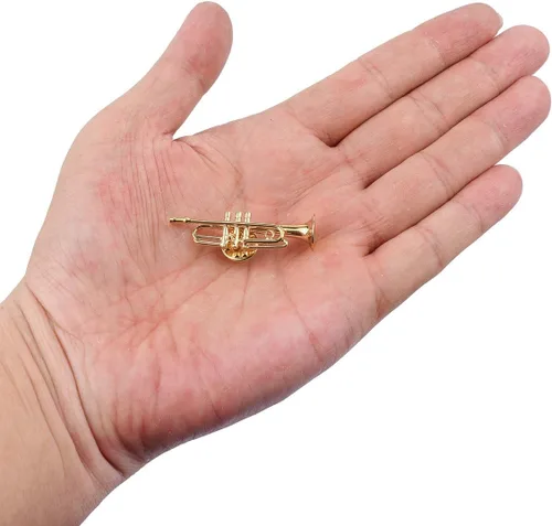Vista 3 de Dselvgvu - Broche de solapa para instrumento musical en miniatura, con funda de terciopelo rojo, regalo de cumpleaños