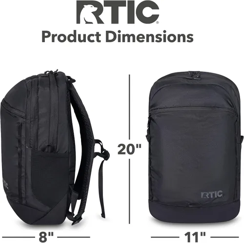 Vista 5 de RTIC Mochila de viaje por carretera para senderismo, viajes, computadora, negocios, trabajo, viajes, viajes, hombres, mujeres, adultos, grande